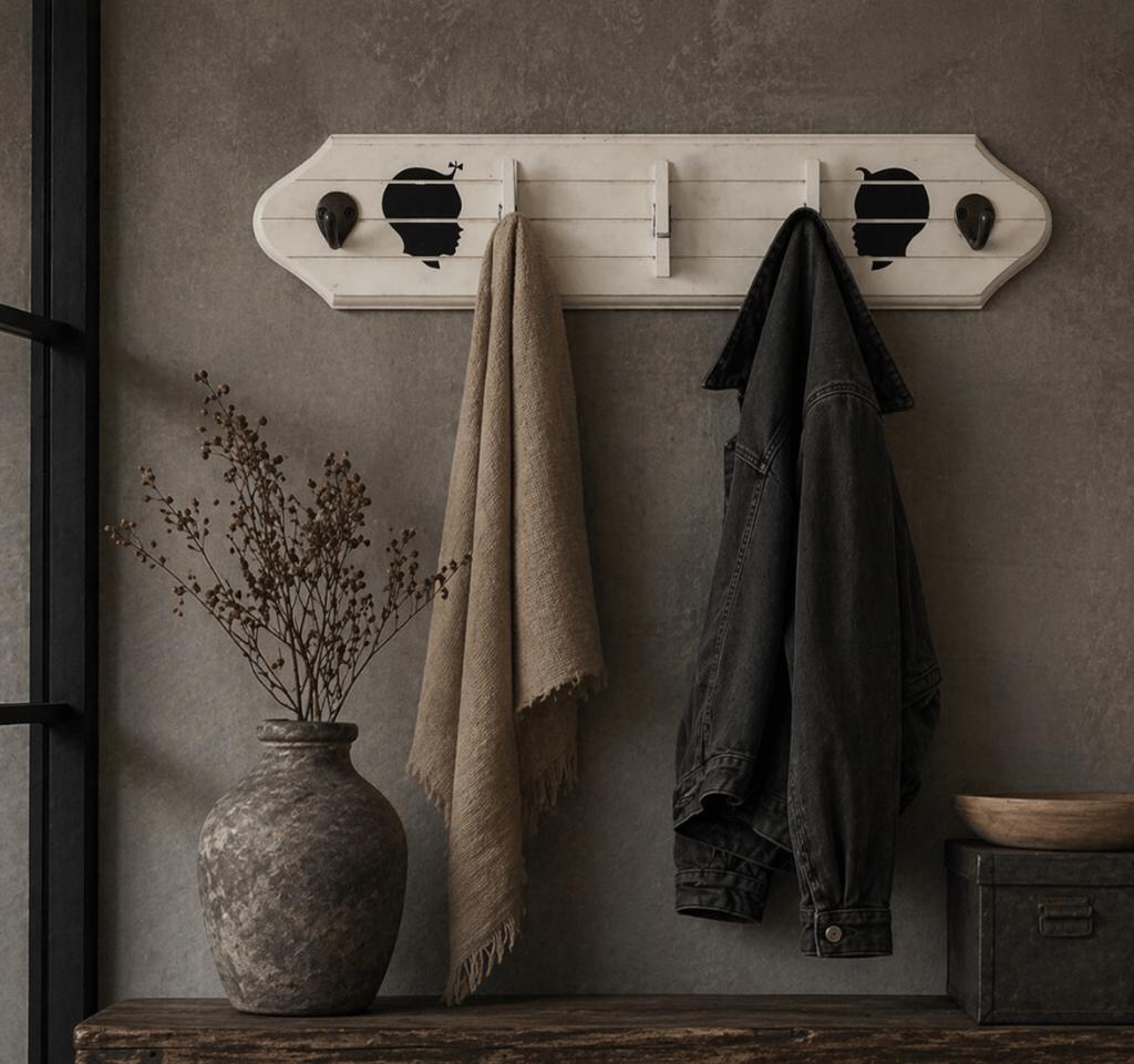 Riviera Maison wandkapstok kinderfiguren en wasknijperhaken, Wandkapstok, Gebruikt, Ophalen of Verzenden, Minder dan 100 cm