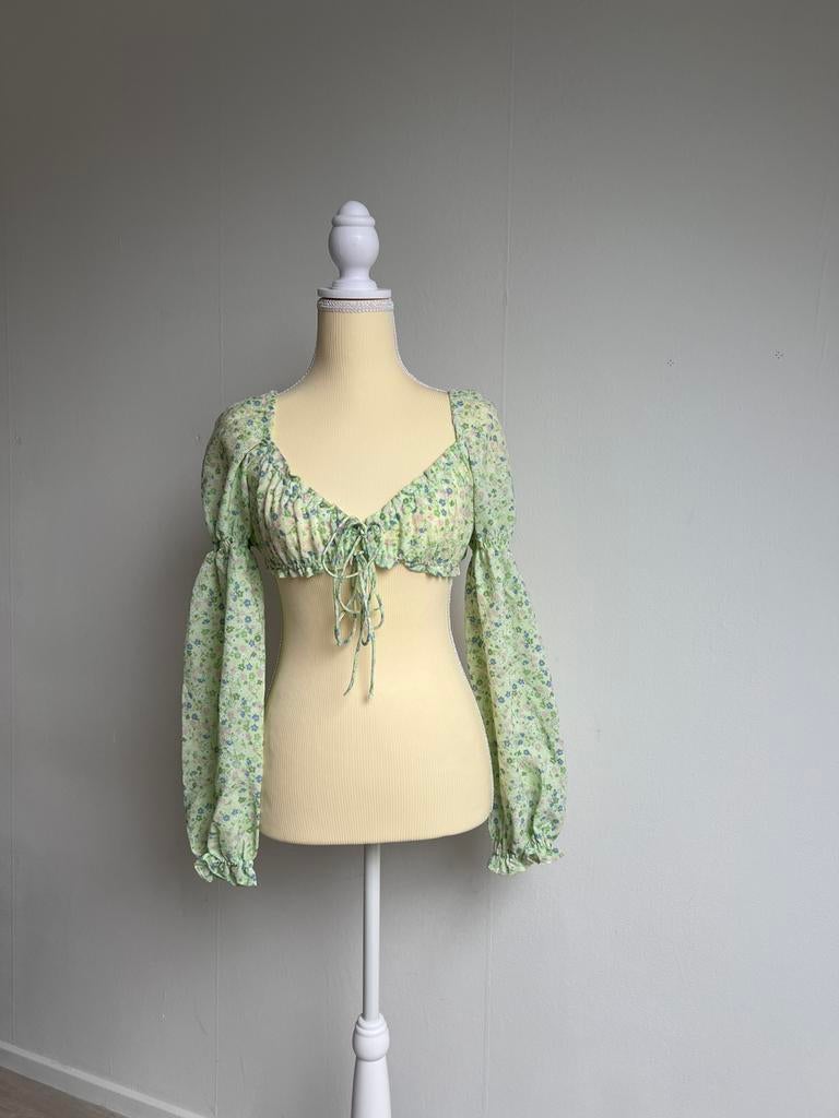 H&M top maat XXS/XS. Groen. Nieuw!, Kleding | Dames, Tops, Verzenden, Nieuw, Lange mouw, Maat 34 (XS) of kleiner