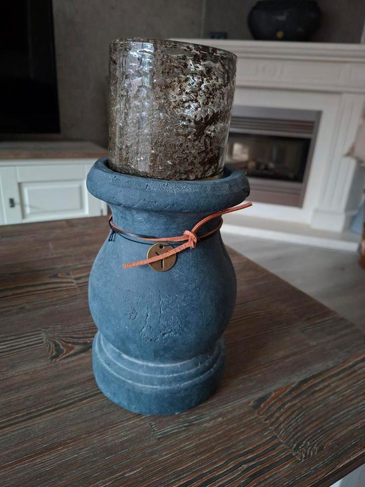 Brynxz Kandelaar Betonlook - 31cm Hoog, Huis en Inrichting, Woonaccessoires | Kandelaars en Kaarsen, Zo goed als nieuw, Ophalen