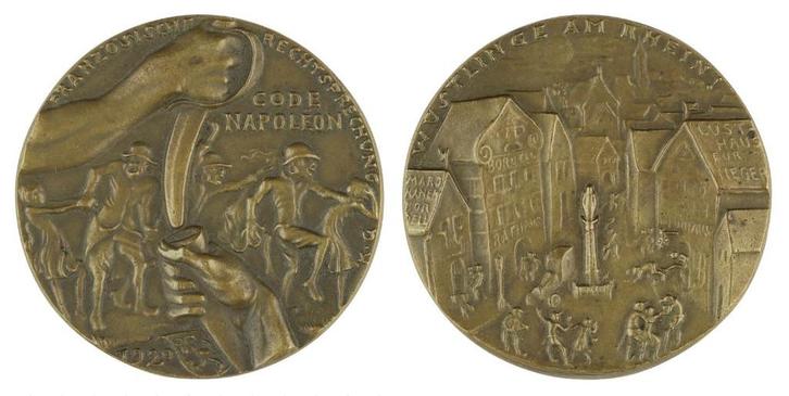 Several Satirical German Medals by Karl Goetz, Postzegels en Munten, Penningen en Medailles, Brons, Buitenland, Verzenden