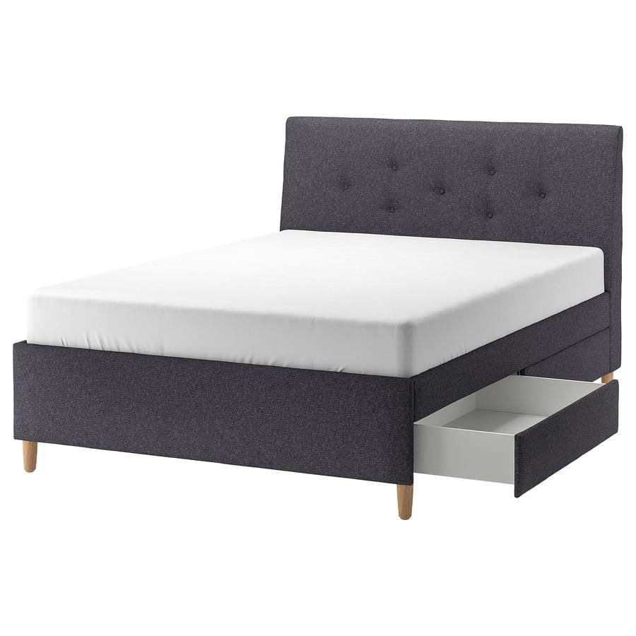 IKEA Idanäs gestoffeerd bed met lades, 160x200, Ophalen, Gebruikt, Tweepersoons, 200 cm