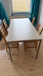 Eetkamertafel 80x160 en 4 stoelen, Ophalen, Zo goed als nieuw, Rechthoekig, 50 tot 100 cm