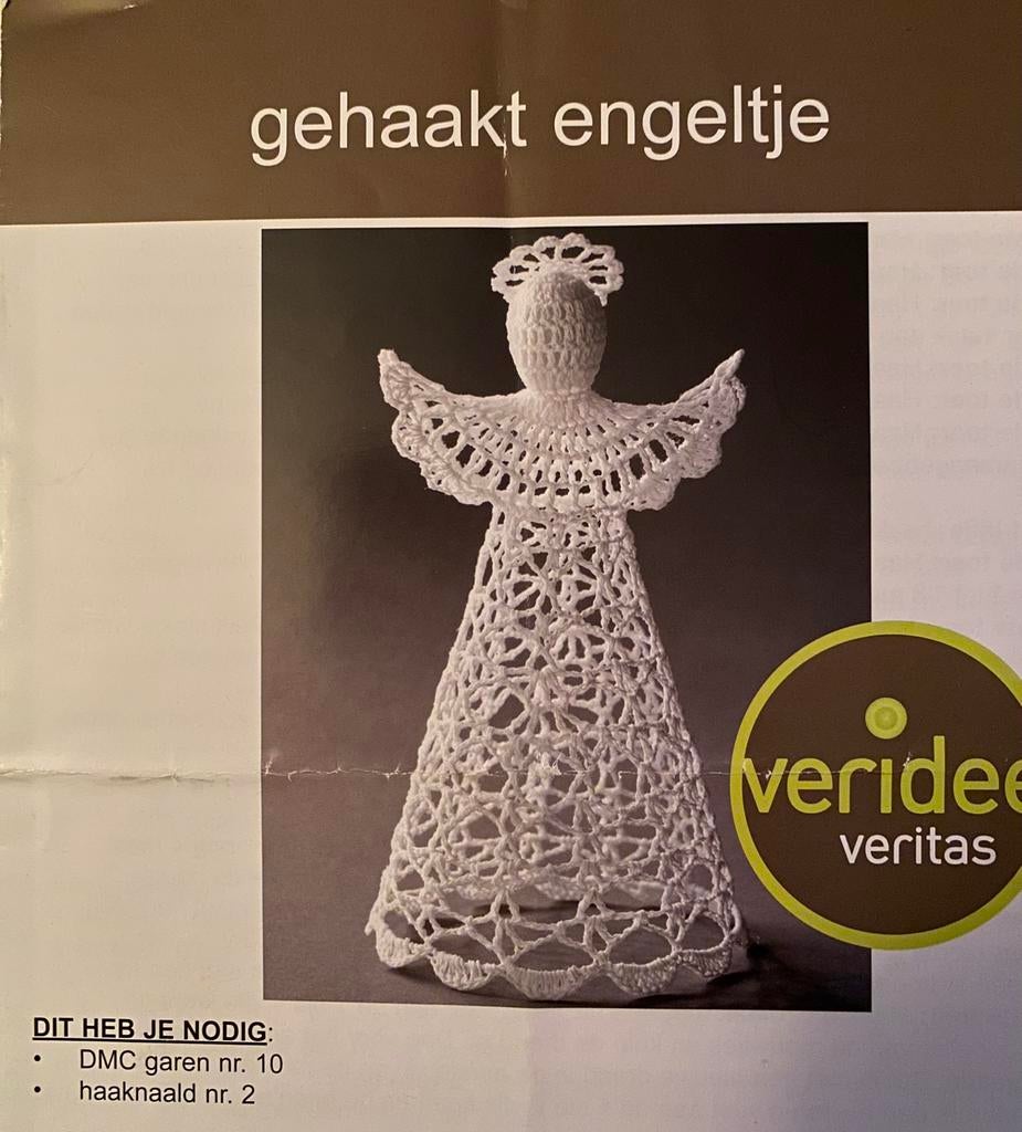 Werkbeschrijving voor engeltje, Ophalen of Verzenden, Zo goed als nieuw, Haken, Patroon of Boek