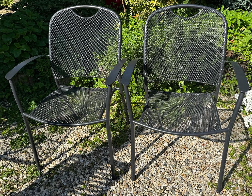 2 Tuinstoelen Engarden te koop, Ophalen, Zo goed als nieuw, Metaal, Stapelbaar