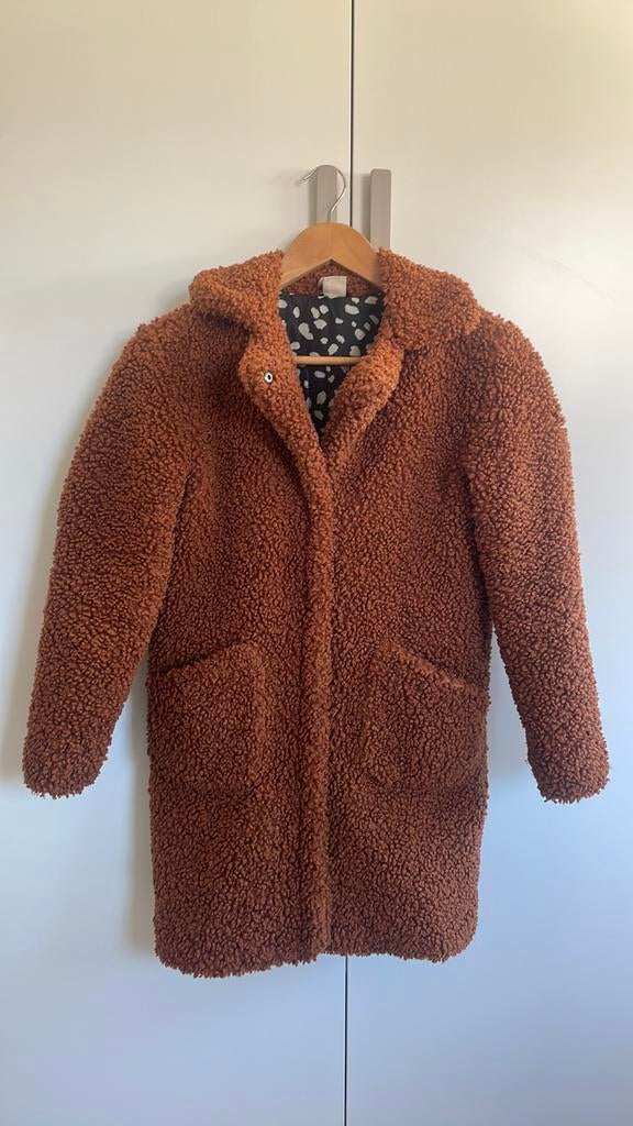 Hele leuke teddy jas bruin maat 146 / 152 izgs HEMA, Ophalen of Verzenden, Zo goed als nieuw, Meisje, Jas