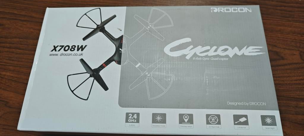 Cyclone Drone X708W - Slechts één keer gebruikt!, 250 tot 900 gram, Cameradrone, Overige merken, Zo goed als nieuw