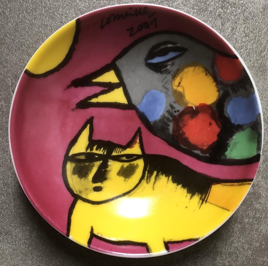 CORNEILLE - SCHAALTJE - VOGEL MET KAT, Antiek en Kunst, Ophalen of Verzenden