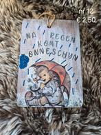 nr 12    Wanddecoratie 'Na regen komt zonneschijn, Ophalen of Verzenden, Gebruikt