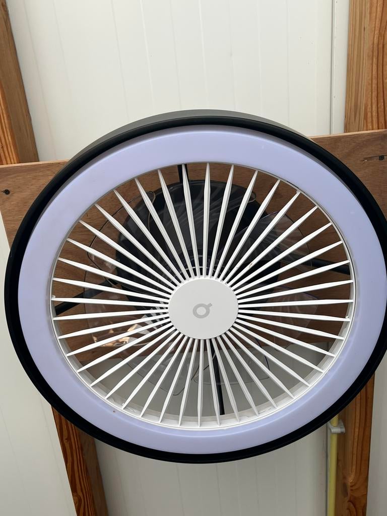 Qazqa plafond ventilator/lamp, Ophalen of Verzenden, Zo goed als nieuw, Plafondventilator