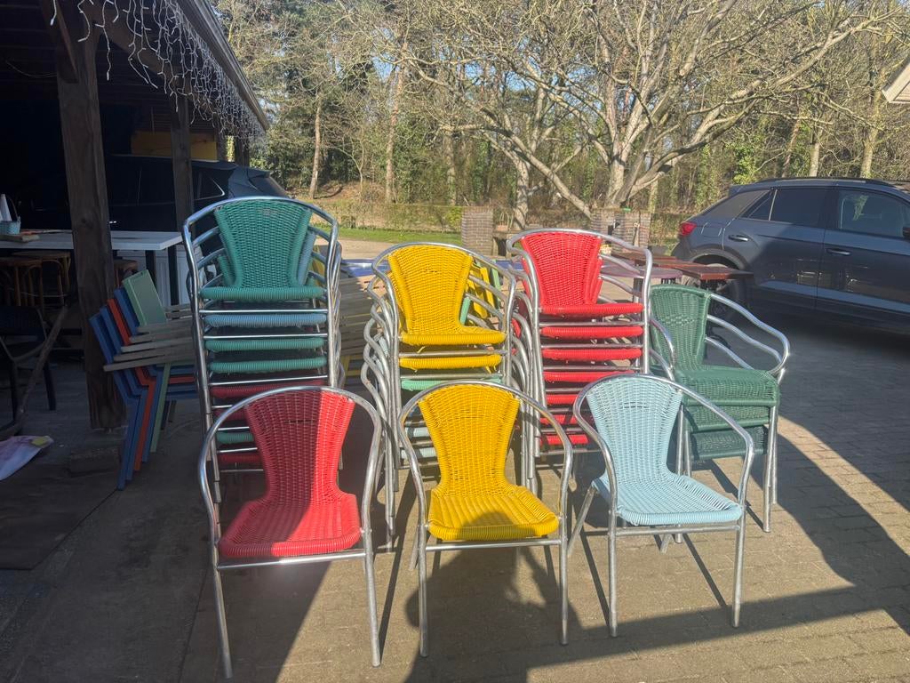 Terras stoelen en tafels, Ophalen of Verzenden, Gebruikt, Kunststof
