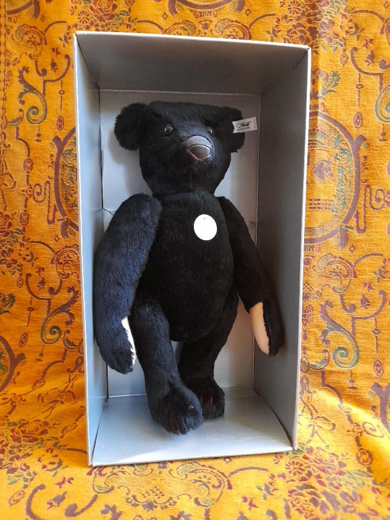 Steiff Schwarzbär mit Ledernase 1907 40cm. (0173/40), Ophalen of Verzenden, Nieuw, Stoffen beer, Steiff