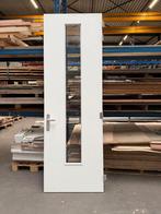 Witte binnendeur met glas en deurbeslag, Ophalen, Gebruikt, 80 tot 100 cm, 215 cm of meer