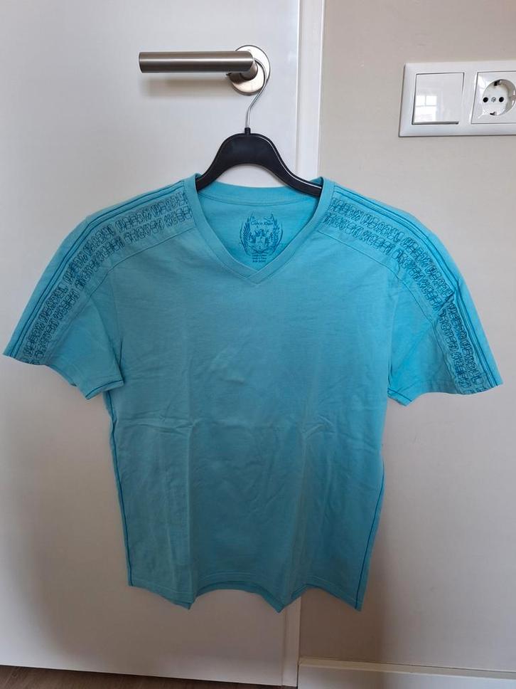 Calvin Klein T-shirt - Maat S - Lichtblauw, Kleding | Heren, T-shirts, Gedragen, Maat 46 (S) of kleiner, Blauw, Ophalen of Verzenden
