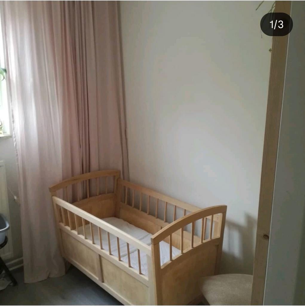 Babybed vintage hout Deen design, Ophalen, Gebruikt, Ledikant