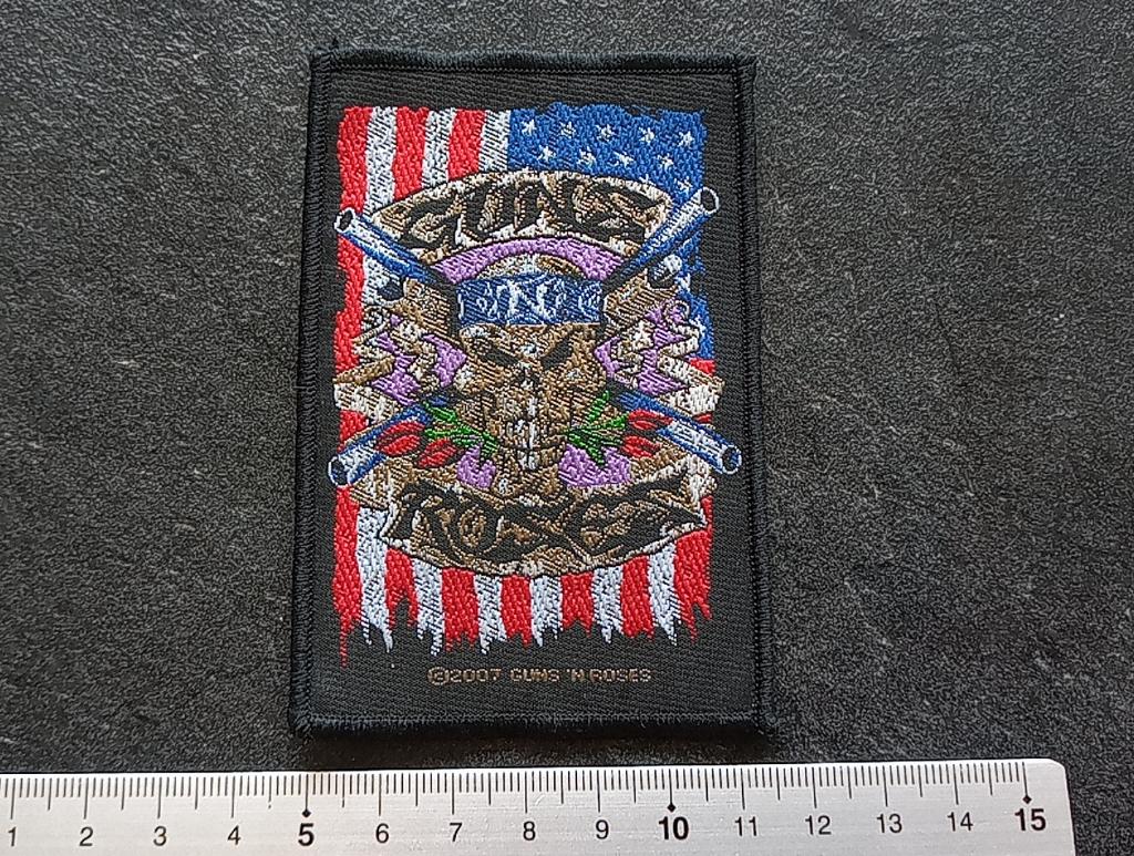 Guns N' Roses zeer mooie skull + flag 2007 patch 20, Verzenden, Nieuw, Kleding