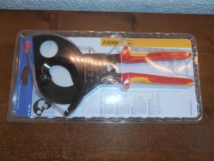 Knipex 1000Volt VDE gekeurde ratel kabelschaar 95 36 280., Doe-het-zelf en Verbouw, Gereedschap | Handgereedschap, Nieuw, Ophalen of Verzenden