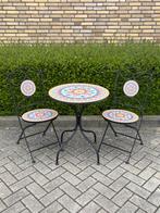 Bistroset met mozaïek (ijzer & keramiek), Overige materialen, Gebruikt, Bijzettafel, Tuinset
