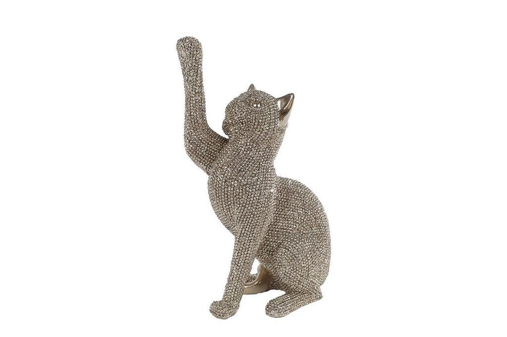 Gouden Kat Beeldje - 22cm Luxe Decoratie, Ophalen of Verzenden, Nieuw, Dier