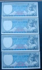 4x 5 gld 1963 suriname prachtige exemplaren opvolgend, Ophalen of Verzenden, Zuid-Amerika, Setje