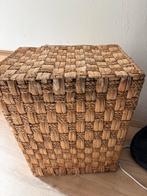 Grote rieten wasmand met deksel, Ophalen of Verzenden, Gebruikt