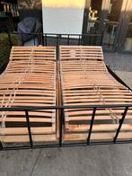 Elektrisch verstelbare bedspiraal(en) met metalen ombouw, Huis en Inrichting, Slaapkamer | Bedden, Ophalen, Zwart, Tweepersoons