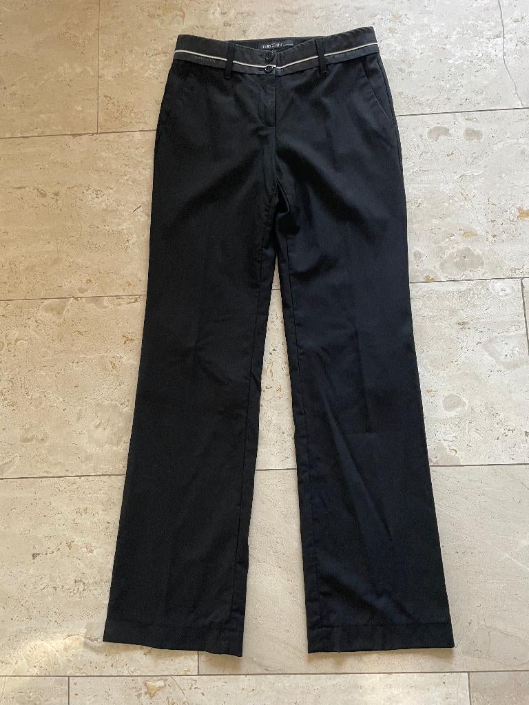 Marccain: z.g.a.n. zwarte broek rechte pijpen maat N1, Verzenden, Zwart, Zo goed als nieuw, Maat 34 (XS) of kleiner