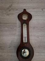 Antieke Barometer met Thermometer en Weerstation, Ophalen, Gebruikt, Barometer