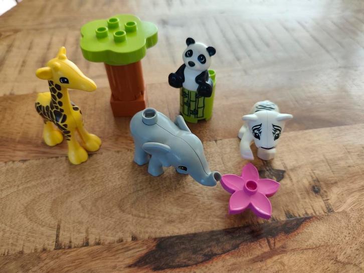 LEGO Duplo Babydieren 10904 - Giraf, Olifant, Panda, Tijger, Kinderen en Baby's, Speelgoed | Duplo en Lego, Gebruikt, Duplo, Complete set