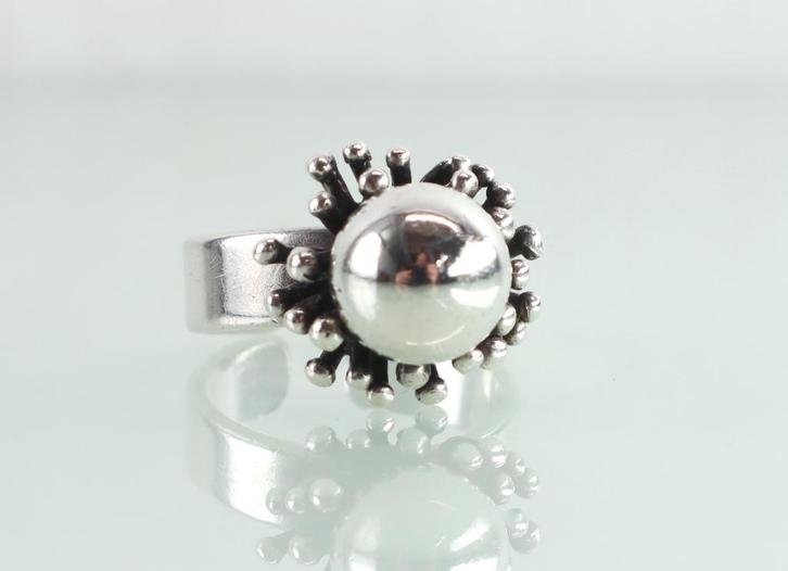 Vintage zilveren ring Franz Scheurle, Sieraden, Tassen en Uiterlijk, Antieke sieraden, Ring, Zilver, Ophalen of Verzenden