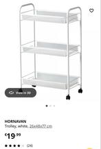 IKEA HORNÅVAN Trolley - Wit, Zo goed als nieuw €10, Huis en Inrichting, Kasten | Overige, Ophalen, Zo goed als nieuw