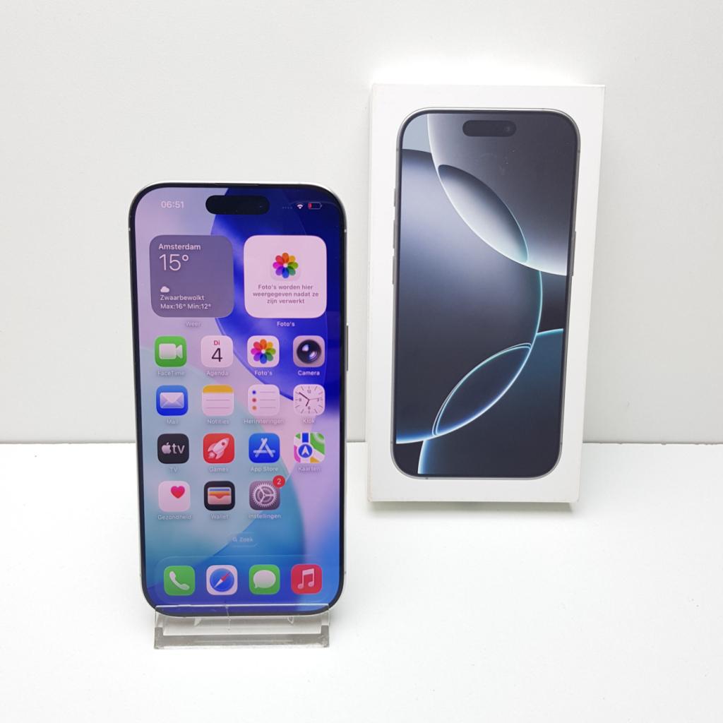iPhone 16 Pro 128GB White Titanium, Telecommunicatie, Mobiele telefoons | Apple iPhone, Zo goed als nieuw