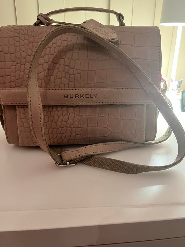 Burkely Taupe Tas - 25x20cm, Ophalen, Zo goed als nieuw, Beige, Handtas