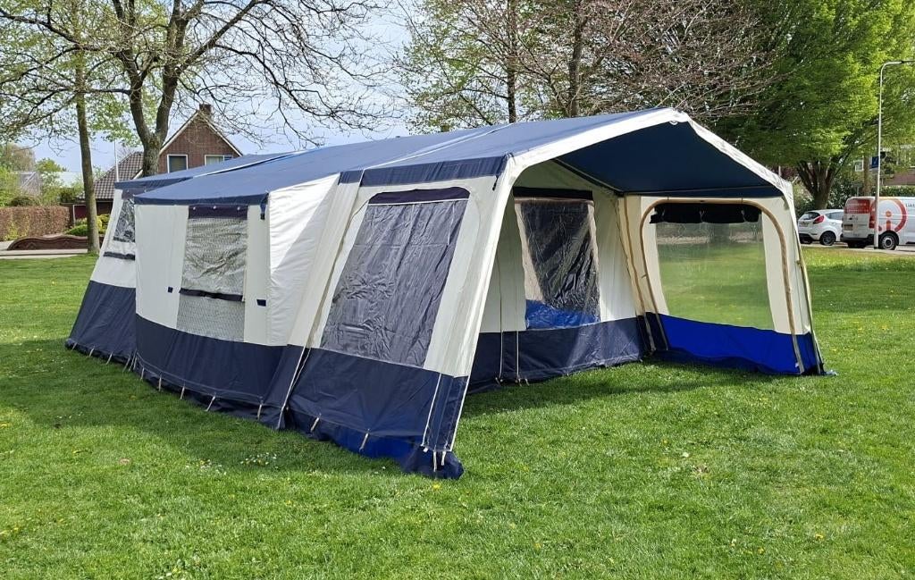 Jamet Louisiana blue style all seaon met imperiaal, Caravans en Kamperen, Vouwwagens, Ophalen, Blauw, Aanwezig, Jamet
