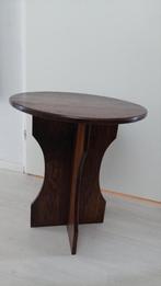 Eiken bijzettafel - massief hout, Huis en Inrichting, Tafels | Bijzettafels, Gebruikt, Klassiek, 55 tot 75 cm, Ovaal