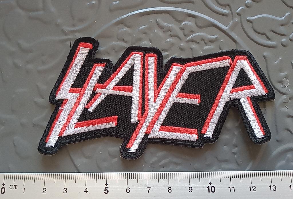 Slayer nieuwe shaped logo patch 46, Verzenden, Nieuw, Foto of Kaart