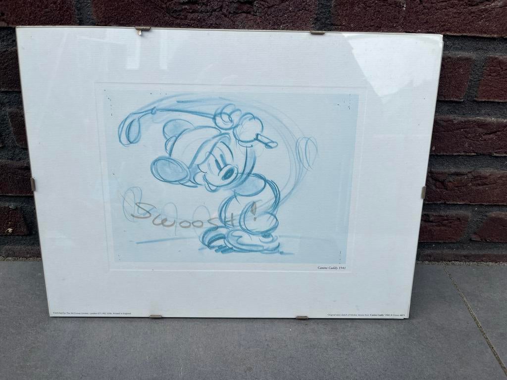 Originele schets Mickey Mouse - Canine Caddy 1941, Antiek en Kunst, Ophalen of Verzenden