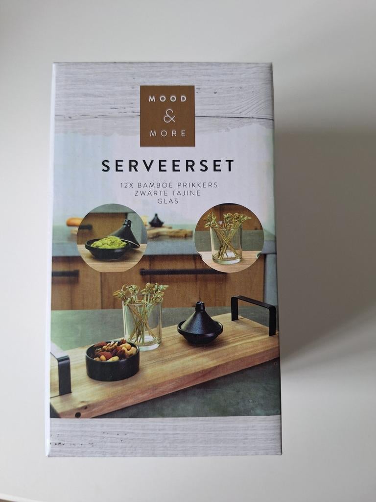 Serveerset van Mood&More | Tajine, glas en 12 bamboeprikkers, Ophalen of Verzenden, Nieuw