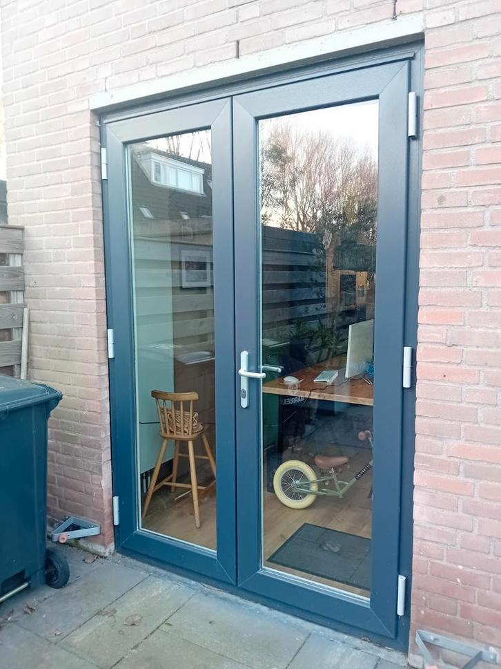 Openslaande deuren Ploegkozijn, 160x230cm, RAL 7016/9001, Doe-het-zelf en Verbouw, Deuren en Horren, Zo goed als nieuw, Buitendeur