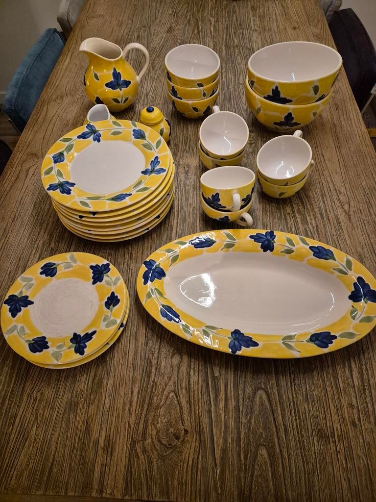 Leuk Portugees zomerservies - Handgeschilderd, Ophalen