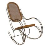 Vintage Schommelstoel Messing Bentwood Regency Stijl Design, Huis en Inrichting, Fauteuils, Gebruikt, Vintage, Vintage, 75 tot 100 cm