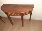 Eikenhouten sidetable/wandtafel halfrond, Ophalen