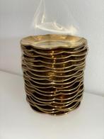 18 x Gebaksbordje goud - keramiek  Xenos - ø15.5x2 cm, Ophalen, Keramiek, Zo goed als nieuw, Bord(en)