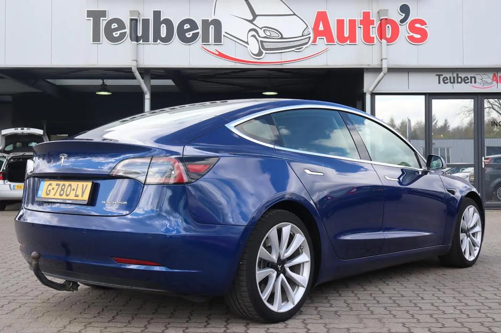 Tesla Model 3 Long Range AWD 75 kWh € 16.985,00, Auto's, Tesla, Automaat, Stof, Blauw, Origineel Nederlands