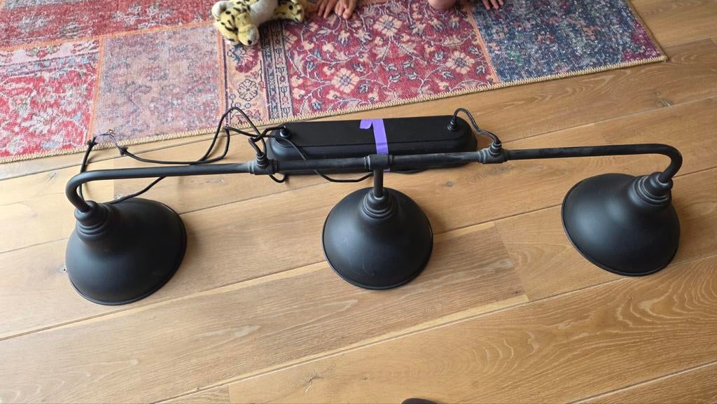 Ikea AGUNNARYD Plafondlamp - Zwart/Messing, Ophalen