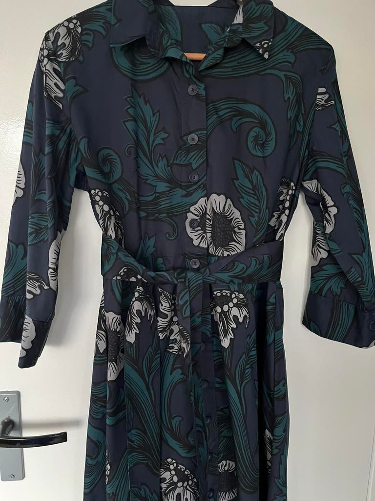 Handgemaakt jurkje van Burberry stof maat 40, Maat 38/40 (M), Blauw, Ophalen of Verzenden, Zo goed als nieuw