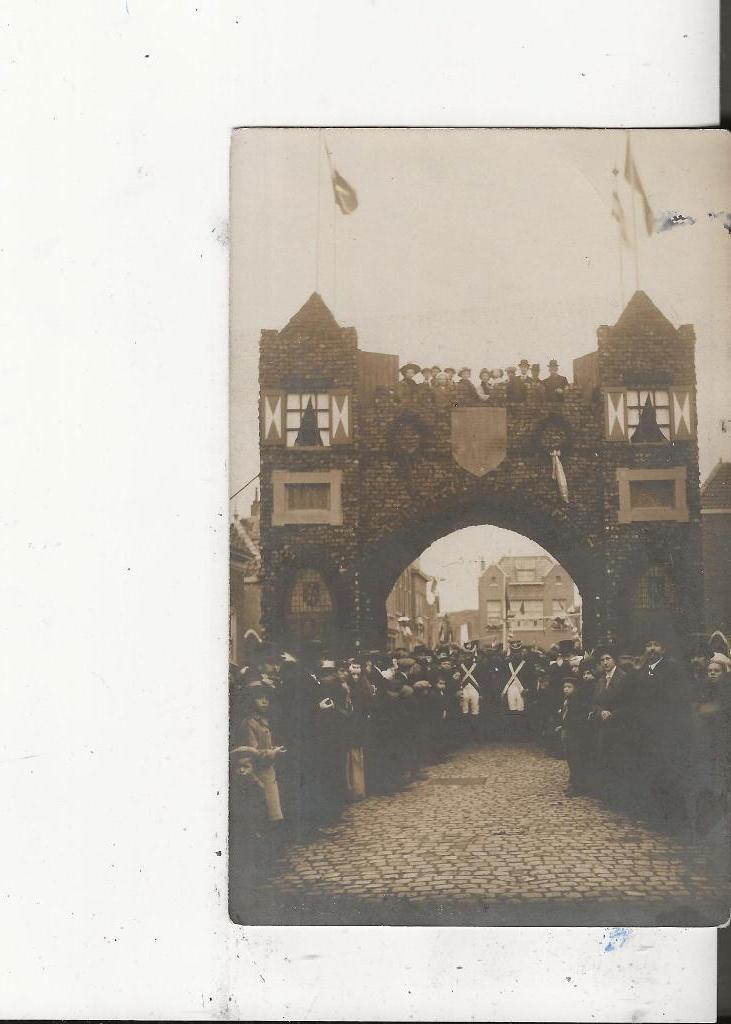 Scheveningen Poort met militairen 100 j bevrijding Fotokaart, Ophalen of Verzenden, Voor 1920, Ongelopen, Zuid-Holland