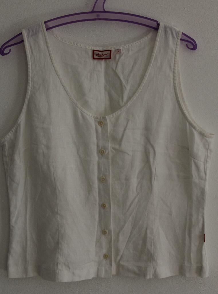 Linnen doorknoop top van Jackpot, nieuw, Kleding | Dames, Tops, Maat 38/40 (M), Wit, Nieuw, Ophalen of Verzenden