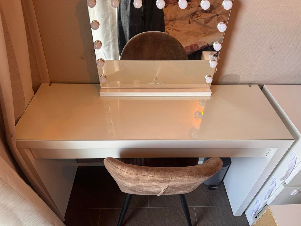 Malm make-up tafel, Huis en Inrichting, 100 tot 150 cm, Ophalen of Verzenden, Zo goed als nieuw, Minder dan 100 cm