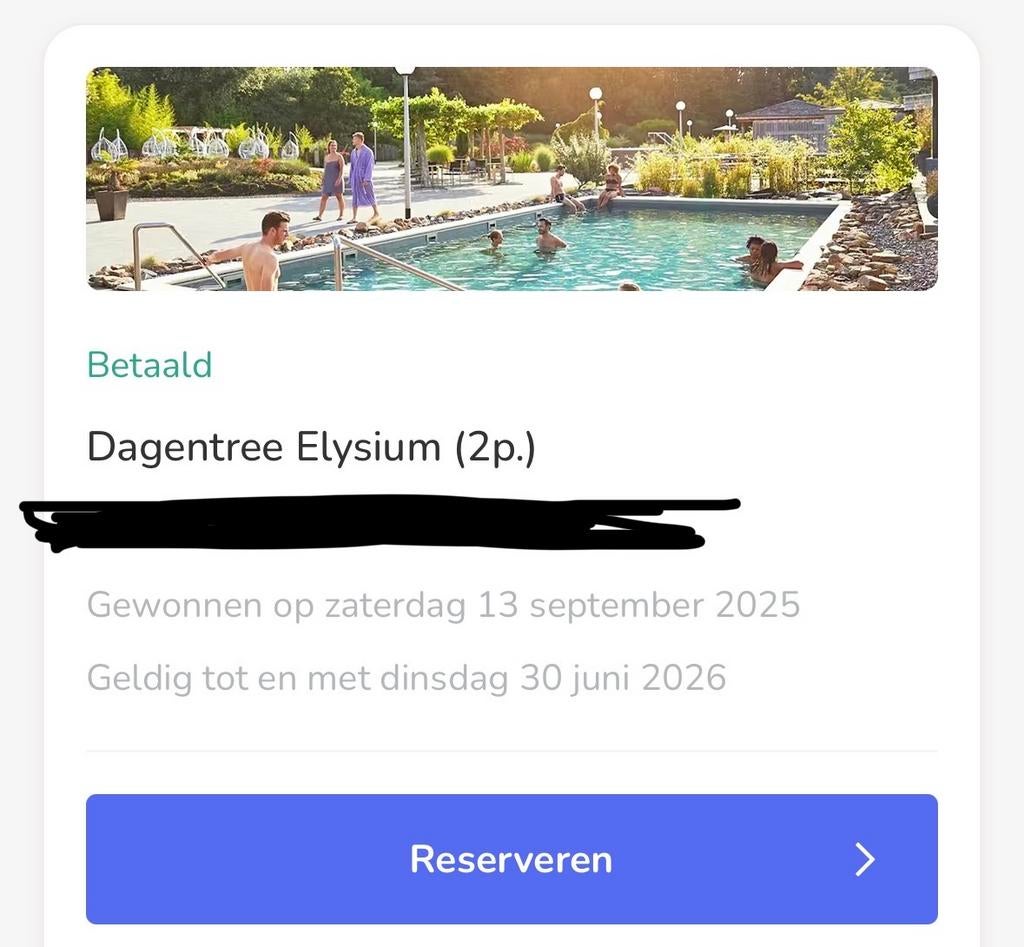 Twee kaartjes dagentree sauna Elysium in Bleiswijk, Twee personen, Ticket of Toegangskaart