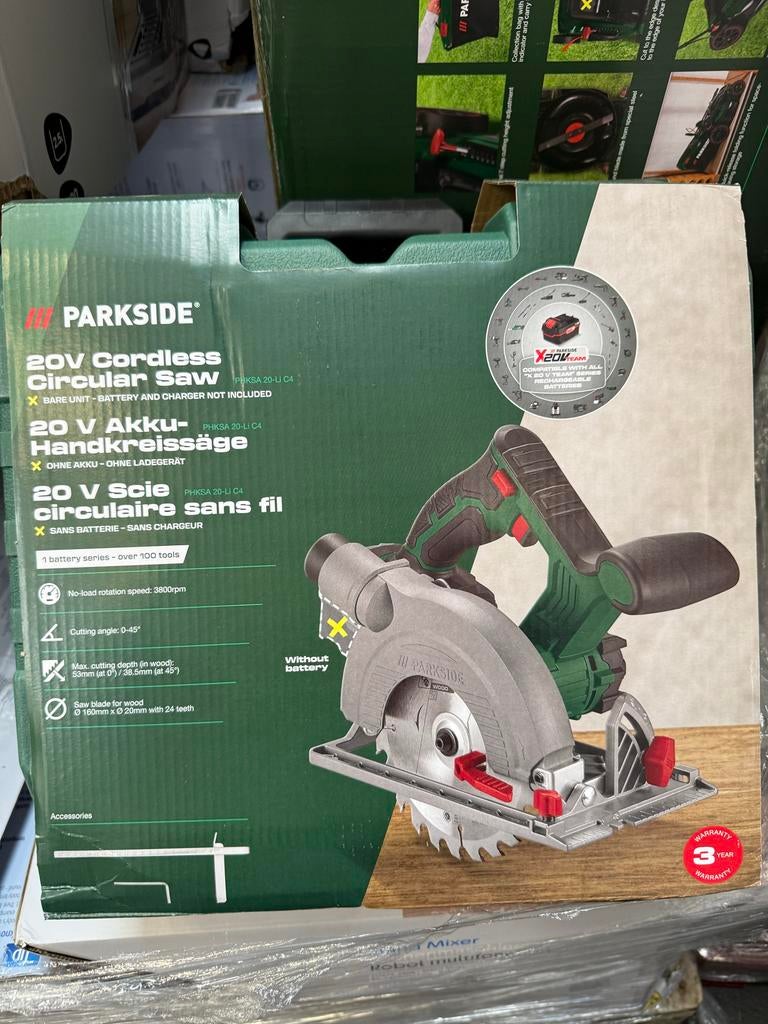 Parkside 20V Accu Cirkelzaag - PHKSA 20-Li C4, Doe-het-zelf en Verbouw, Gereedschap | Zaagmachines, Cirkelzaag, Verzenden, Nieuw